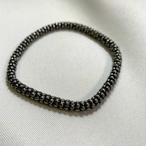 Silver beaded costume jewelry bracelet